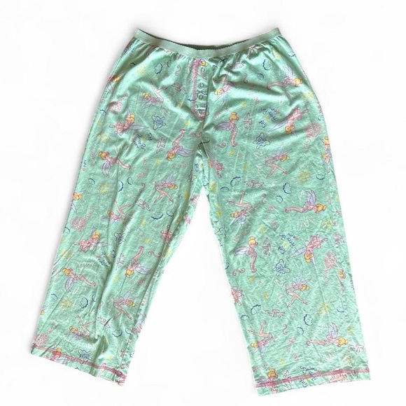 Disney Tinker bell Green Y2K cropped capri stretchy pajama pants - Picture 4 of 8